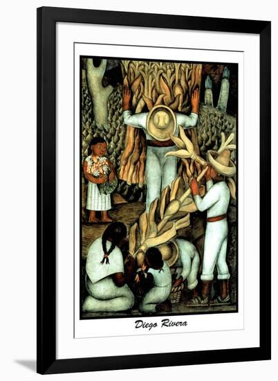 Corn Harvest Diego Rivera Mexico-null-Framed Art Print