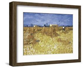 Corn Harvest in Provence-Vincent van Gogh-Framed Giclee Print