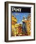 "Corn Harvest," Saturday Evening Post Cover, October 9, 1948-Mead Schaeffer-Framed Giclee Print