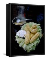 Corn on the Cob with Local Cheese, Ollantaytambo, Peru-Cindy Miller Hopkins-Framed Stretched Canvas