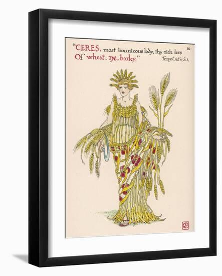 Corn Personified - Wheat (Triticum) - Barley (Hordium) - Rye (Secale Cereale)-null-Framed Art Print