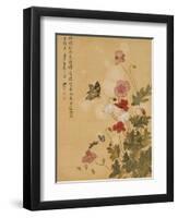 Corn Poppy and Butterflies, 1702-Ma Yuanyu-Framed Giclee Print