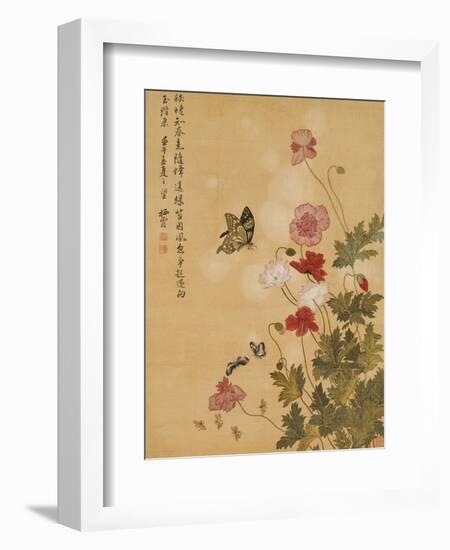 Corn Poppy and Butterflies, 1702-Ma Yuanyu-Framed Giclee Print