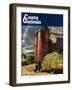 "Corn Silos," Country Gentleman Cover, September 1, 1950-Peter Helck-Framed Giclee Print