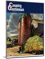 "Corn Silos," Country Gentleman Cover, September 1, 1950-Peter Helck-Mounted Giclee Print