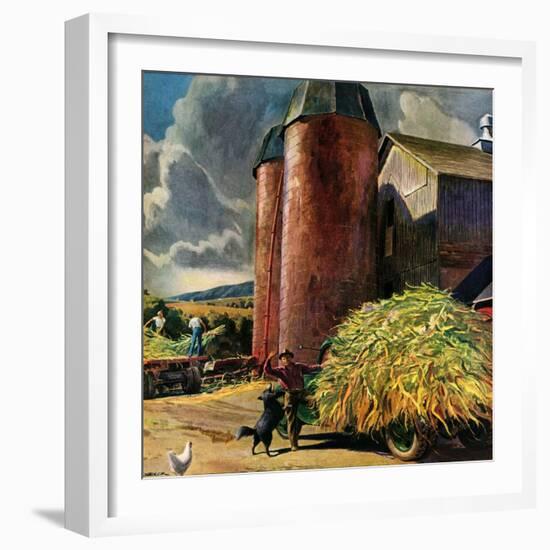 "Corn Silos,"September 1, 1950-Peter Helck-Framed Giclee Print