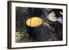 Cornbread and Coffee on a Campfire, Confederate Living History Demonstration, Shiloh, Tennessee-null-Framed Photographic Print