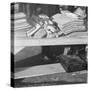 Cornbread for flood refugees at the Forrest City camp, Arkansas, 1937-Walker Evans-Stretched Canvas