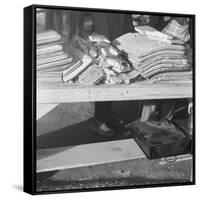 Cornbread for flood refugees at the Forrest City camp, Arkansas, 1937-Walker Evans-Framed Stretched Canvas