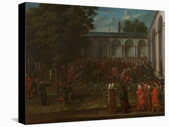 Cornelis Calkoen on his Way to his Audience with Sultan Ahmed III, c.1727-30-Jean Baptiste Vanmour-Stretched Canvas