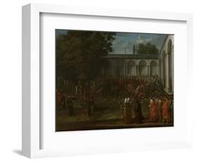 Cornelis Calkoen on His Way to His Audience with Sultan Ahmed III-Jean Baptiste Vanmour-Framed Art Print