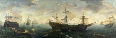 Spanish Armada Off the English Coast-Cornelis Claesz Van Wieringen-Stretched Canvas