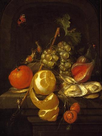 Still Life with Fruit and Oysters, Mid-1650s