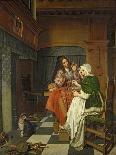 Pair Making Music-Cornelis de Man-Framed Stretched Canvas