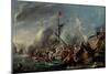 Cornelis de Wael / 'Naval combat between Spaniards and Turks', 17th century, Flemish School, Oil...-CORNELIS DE WAEL-Mounted Poster