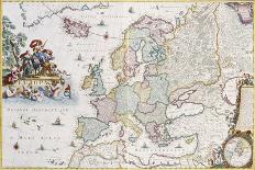 Wall-Map of the World on 4 Sheets, circa 1696-Cornelis III Danckerts-Framed Stretched Canvas