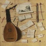 Trompe L'Oeil Still Life with a Lute, Rebec and Music Sheets-Cornelis Norbertus Gijsbrechts-Framed Stretched Canvas