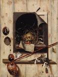 Trompe L'Oeil with Studio Wall and Vanitas Still Life, 1668-Cornelis Norbertus Gijsbrechts-Framed Stretched Canvas