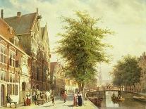 View on the Herengracht Along the Amstel at Amsterdam-Cornelis Springer-Giclee Print