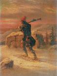 An Indian Woman Wearing Snowshoes-Cornelius Krieghoff-Giclee Print