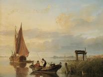 Fishing Vessels at Sunset-Cornelius Springer-Giclee Print