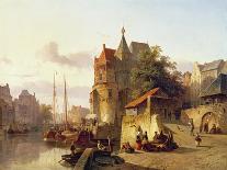 Fortified Buildings on the Banks of a Canal-Cornelius Springer-Giclee Print