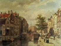 Fortified Buildings on the Banks of a Canal-Cornelius Springer-Framed Giclee Print