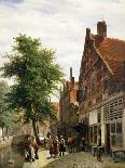 The Zuiderhavendijk, Enkhuizen in Summer, 1865 (Oil on Canvas)-Cornelius Springer-Giclee Print