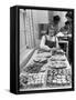 Cornell's Home Economics Student Lois Schumacher prepares food, Classmates Help with Decorations-Nina Leen-Framed Stretched Canvas