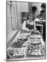 Cornell's Home Economics Student Lois Schumacher prepares food, Classmates Help with Decorations-Nina Leen-Mounted Photographic Print