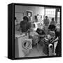 Cornell University Home Economics Students Learn the Characteristics of Commercial Washing Machines-Nina Leen-Framed Stretched Canvas