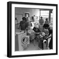 Cornell University Home Economics Students Learn the Characteristics of Commercial Washing Machines-Nina Leen-Framed Photographic Print