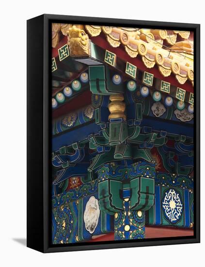 Corner Detail on Palace of Heavenly Purity, UNESCO World Heritage Site, Forbidden City, Beijing, Ch-Kimberly Walker-Framed Stretched Canvas