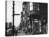 Corner Drugstore and Pedestrian Traffic on W. Oak St. in the Italian Section of Chicago-Gordon Coster-Stretched Canvas