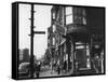 Corner Drugstore and Pedestrian Traffic on W. Oak St. in the Italian Section of Chicago-Gordon Coster-Framed Stretched Canvas