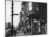 Corner Drugstore and Pedestrian Traffic on W. Oak St. in the Italian Section of Chicago-Gordon Coster-Mounted Photographic Print