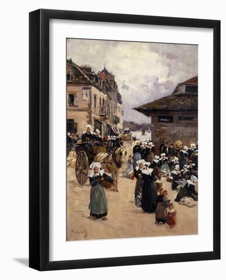 Corner Market in Concarneau-Fernand Legout-Gerard-Framed Giclee Print