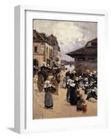 Corner Market in Concarneau-Fernand Legout-Gerard-Framed Giclee Print