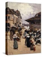 Corner Market in Concarneau-Fernand Legout-Gerard-Stretched Canvas