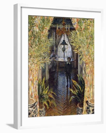 Corner of a Flat at Argenteuil with Jean and Camill Monet, 1875-Claude Monet-Framed Giclee Print