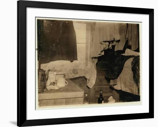 Corner of a Shack Used by Pickers on Theodore Budd's Bog-Lewis Wickes Hine-Framed Photographic Print