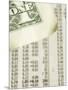 Corner of American Dollar Bill on Newspaper Stock Market Report-null-Mounted Photographic Print