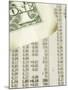 Corner of American Dollar Bill on Newspaper Stock Market Report-null-Mounted Photographic Print