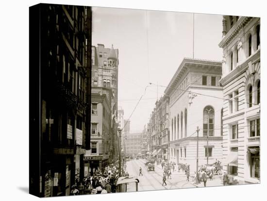 Corner of Fifth Avenue and Wood Street, Pittsburgh, Pa.-null-Stretched Canvas