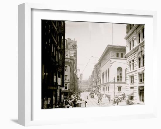 Corner of Fifth Avenue and Wood Street, Pittsburgh, Pa.-null-Framed Photo