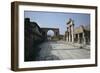 Corner of Forum and Arch of Tiberius, Pompeii, UNESCO World Heritage Site, Campania, Italy-Walter Rawlings-Framed Photographic Print