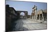 Corner of Forum and Arch of Tiberius, Pompeii, UNESCO World Heritage Site, Campania, Italy-Walter Rawlings-Mounted Photographic Print