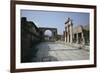 Corner of Forum and Arch of Tiberius, Pompeii, UNESCO World Heritage Site, Campania, Italy-Walter Rawlings-Framed Photographic Print