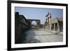 Corner of Forum and Arch of Tiberius, Pompeii, UNESCO World Heritage Site, Campania, Italy-Walter Rawlings-Framed Photographic Print