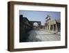 Corner of Forum and Arch of Tiberius, Pompeii, UNESCO World Heritage Site, Campania, Italy-Walter Rawlings-Framed Photographic Print